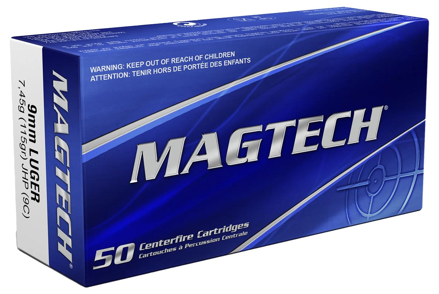 Magtech 9C Range/Training  9mmLuger 115gr Jacketed Hollow Point 50 Per Box/20 Case