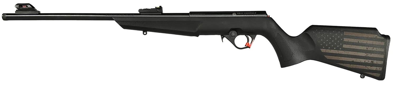 Rossi RB22L1611EN01 RB22 US Flag Compact 22 LR 10+1 16.50" Matte Black Threaded Barrel