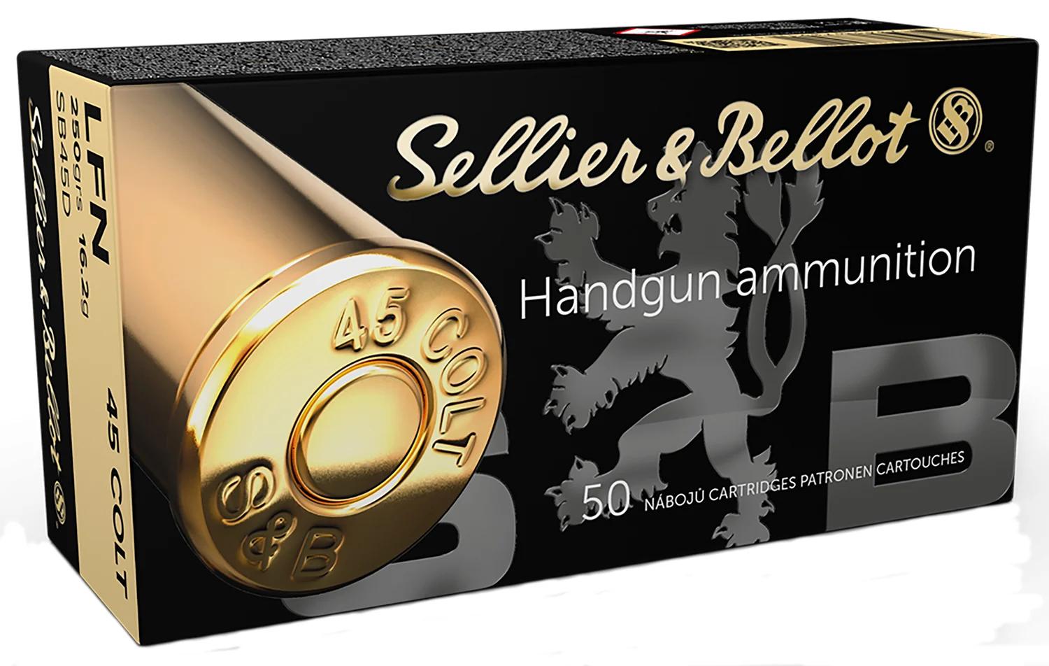 Sellier & Bellot SB45D Handgun  45Colt 250gr Lead Flat Nose 50 Per Box/12 Case