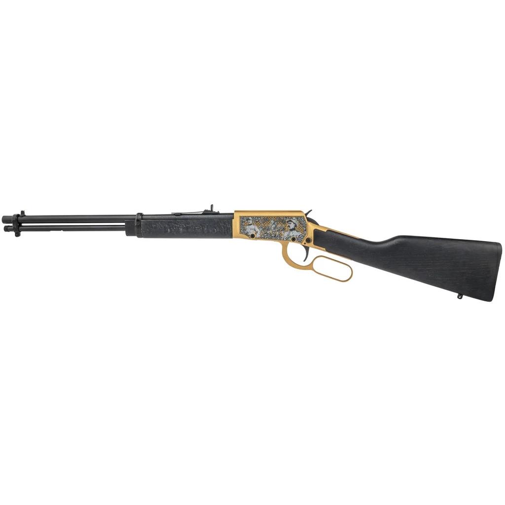 Rossi Rio Bravo Theodore Roosevelt Rifle 22 lr 18 in. BLK Stock Engraved PVD Gold 15 rd