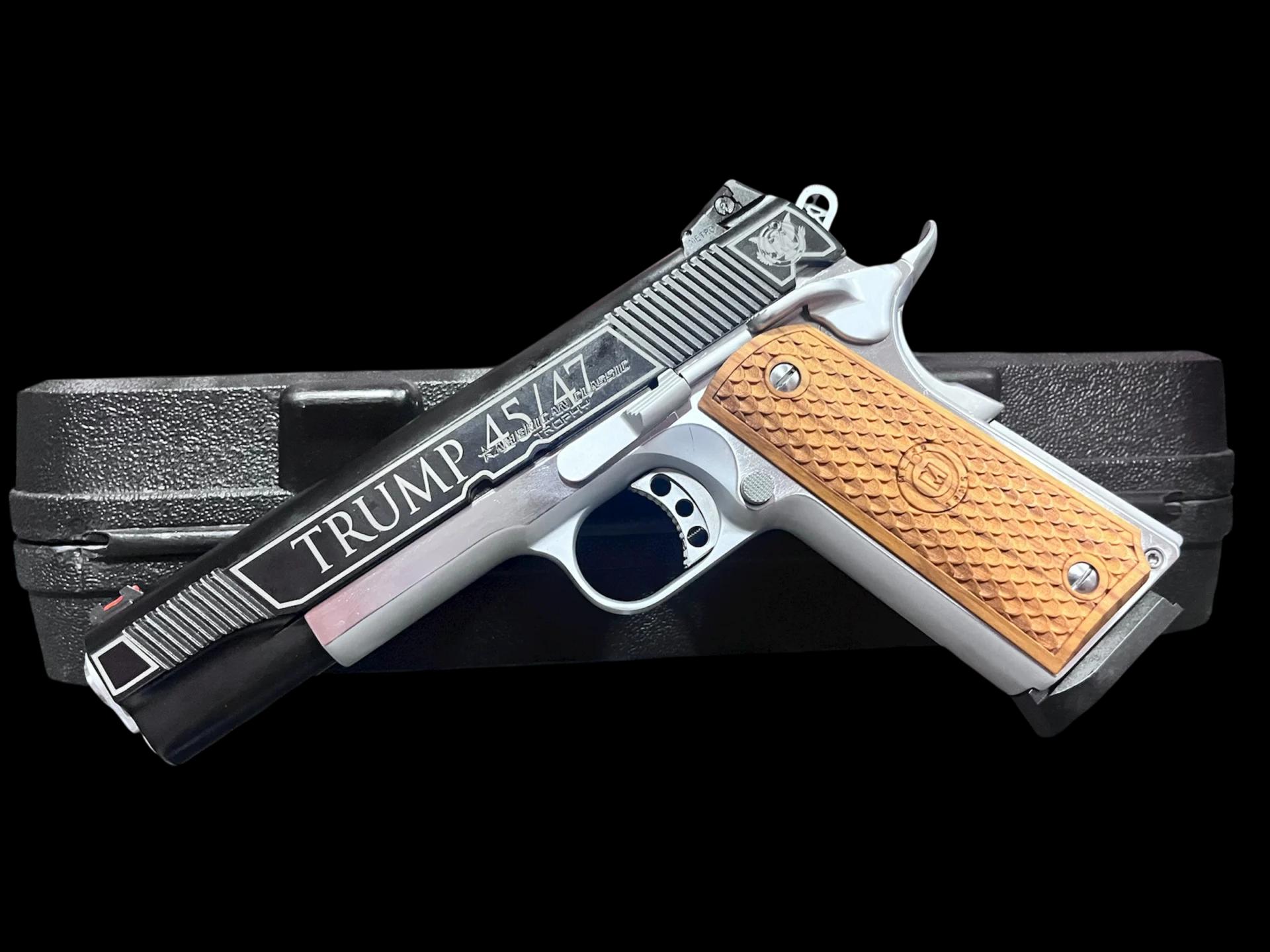 AMERICAN CLASSIC GOVERNMENT 1911 5" 9MM TRUMP 45/47 CHROME/BLACK 8RD