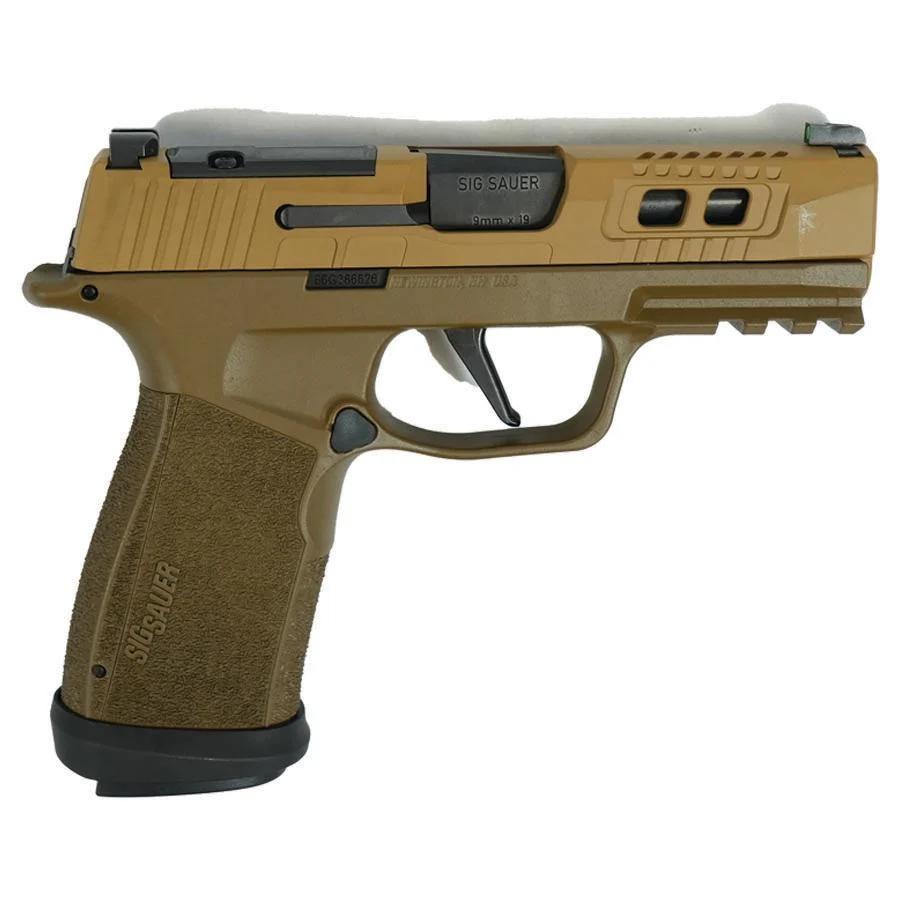 Sig Sauer P365 Two-Tone Brown XMACRO TACOPS Handgun 9mm Luger 17rd Magazines(4) 3.7" Barrel