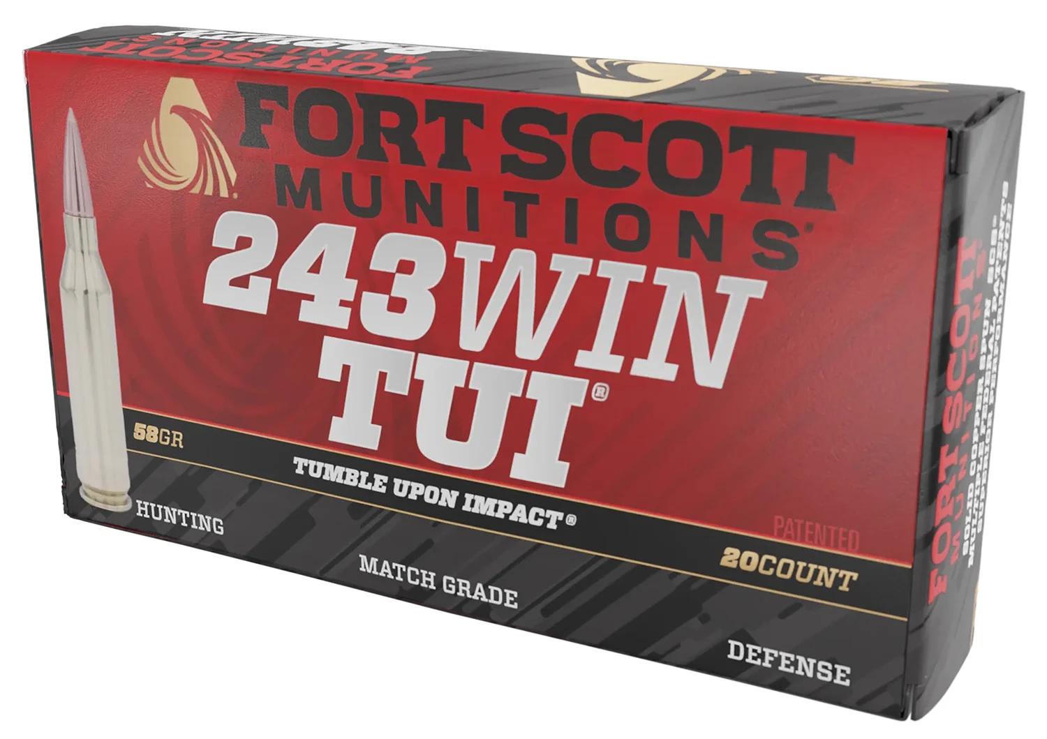 Fort Scott Munitions 243058SCV Tumble Upon Impact (TUI) Rifle 243Win 58gr Solid Copper Spun 20 Per Box/10 Case