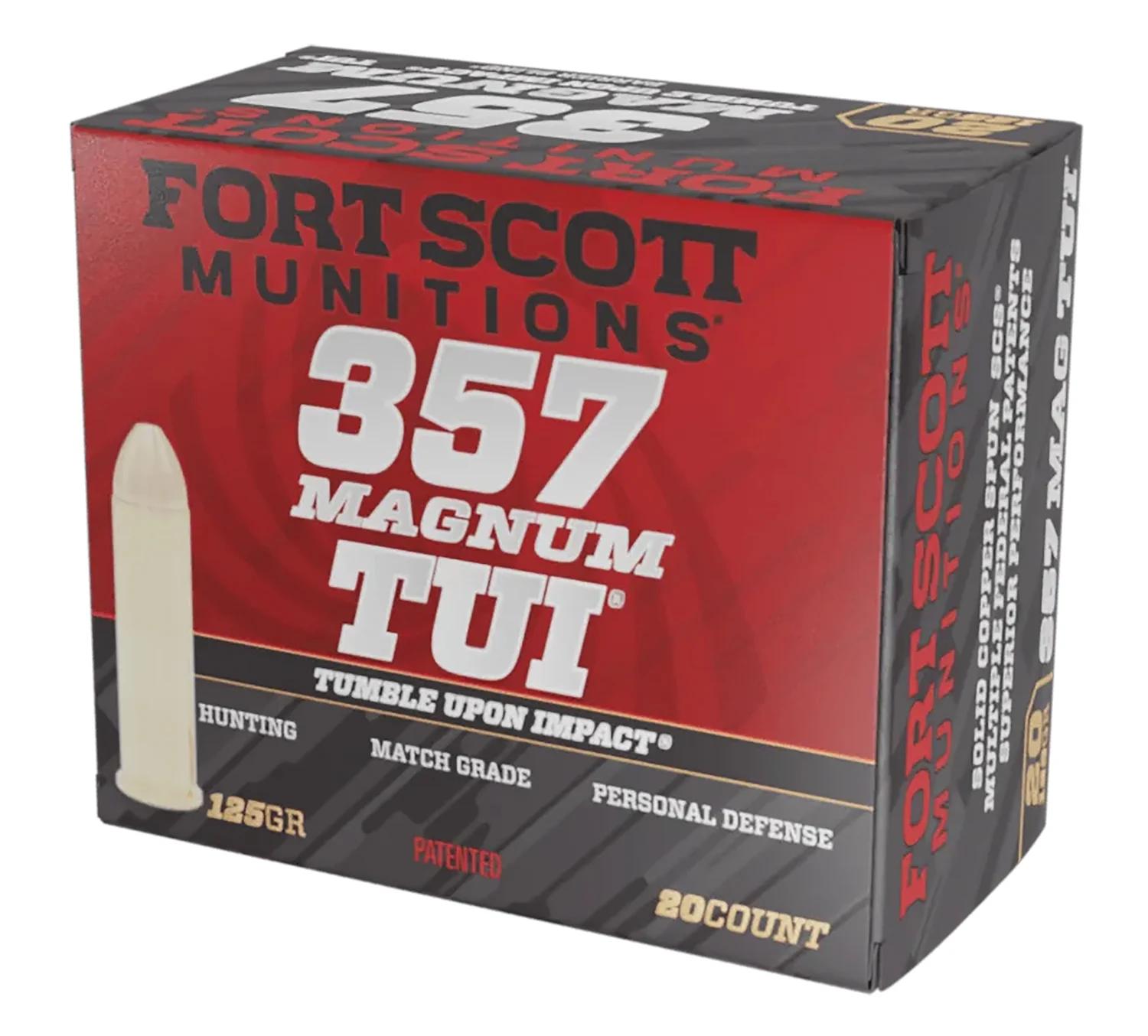 Fort Scott Munitions 357MAG125SCV Tumble Upon Impact (TUI)  357Mag 125gr Solid Copper Spun 20 Per Box/25 Case