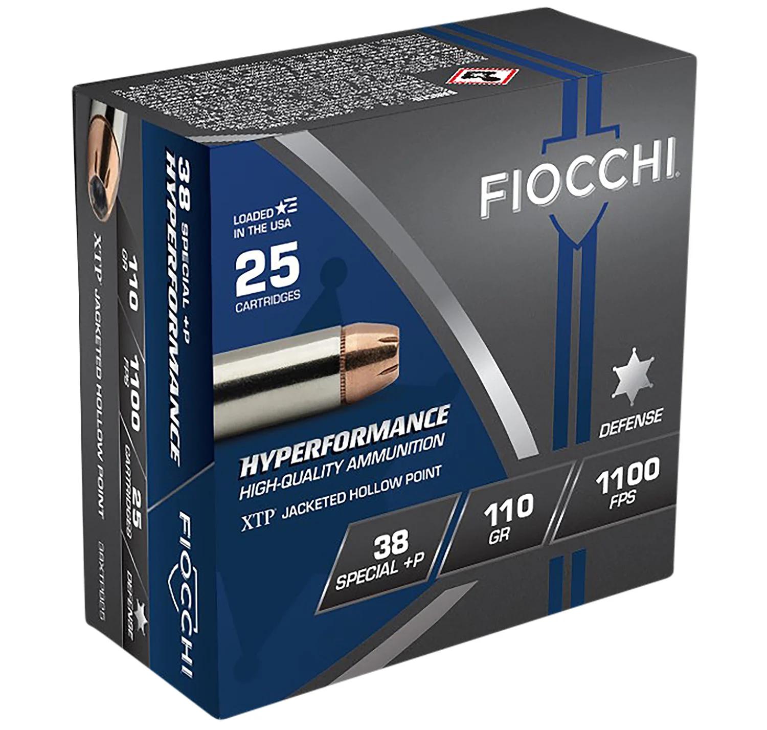 Fiocchi 38XTPB25 Hyperformance  38Special+P 110gr Hornady XTP Hollow Point 25 Per Box/20 Case