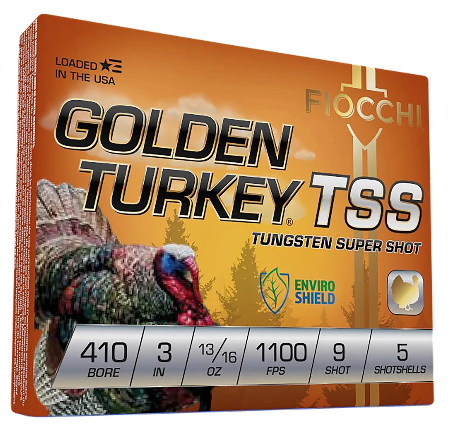 Fiocchi 410TSS9 Golden Turkey TSS 410Gauge 3" 13/16oz 9Shot 5 Per Box/10 Case