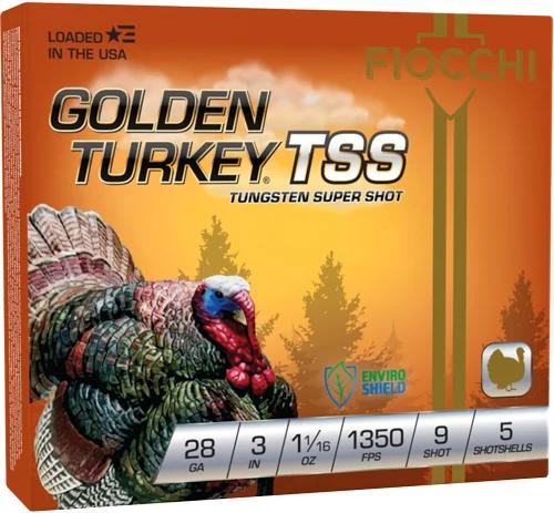 FIOCCHI GOLDEN TURKEY TSS 28GA - 3" 1-1/16OZ #9 5RD 10BX/CS