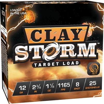 CLAY STORM 12 GAUGE 2-3/4'' 1-1/8OZ #8 SHOT 1165 FPS 25/BOX