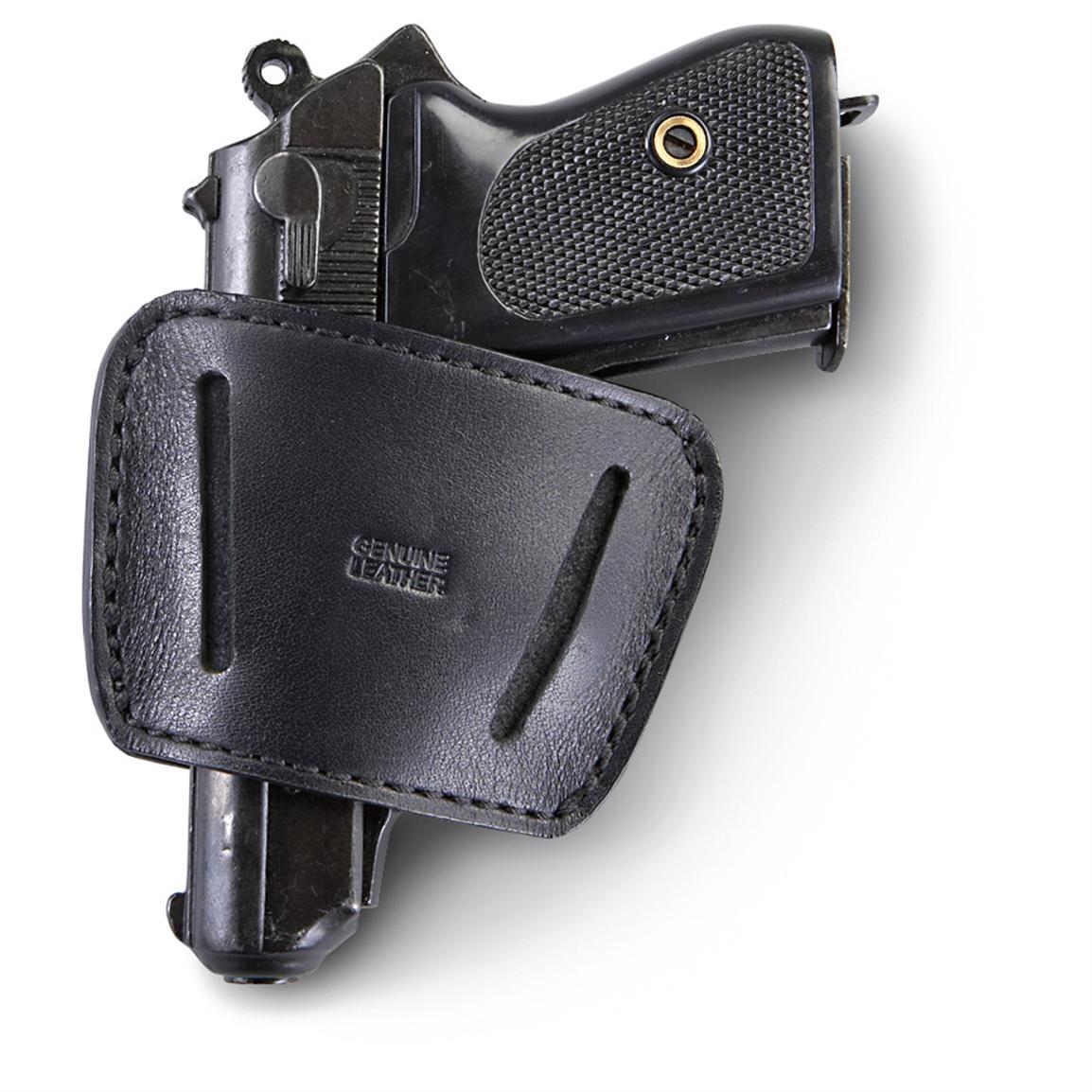 Leather Belt Slide Holster .22/.25/.32/.380 Caliber Handguns Ambidextrous