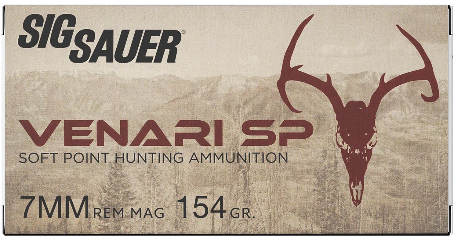 Sig Sauer V7MMSP15420 Venari  7mmRemMag 154gr Soft Point 20 Per Box/10 Case