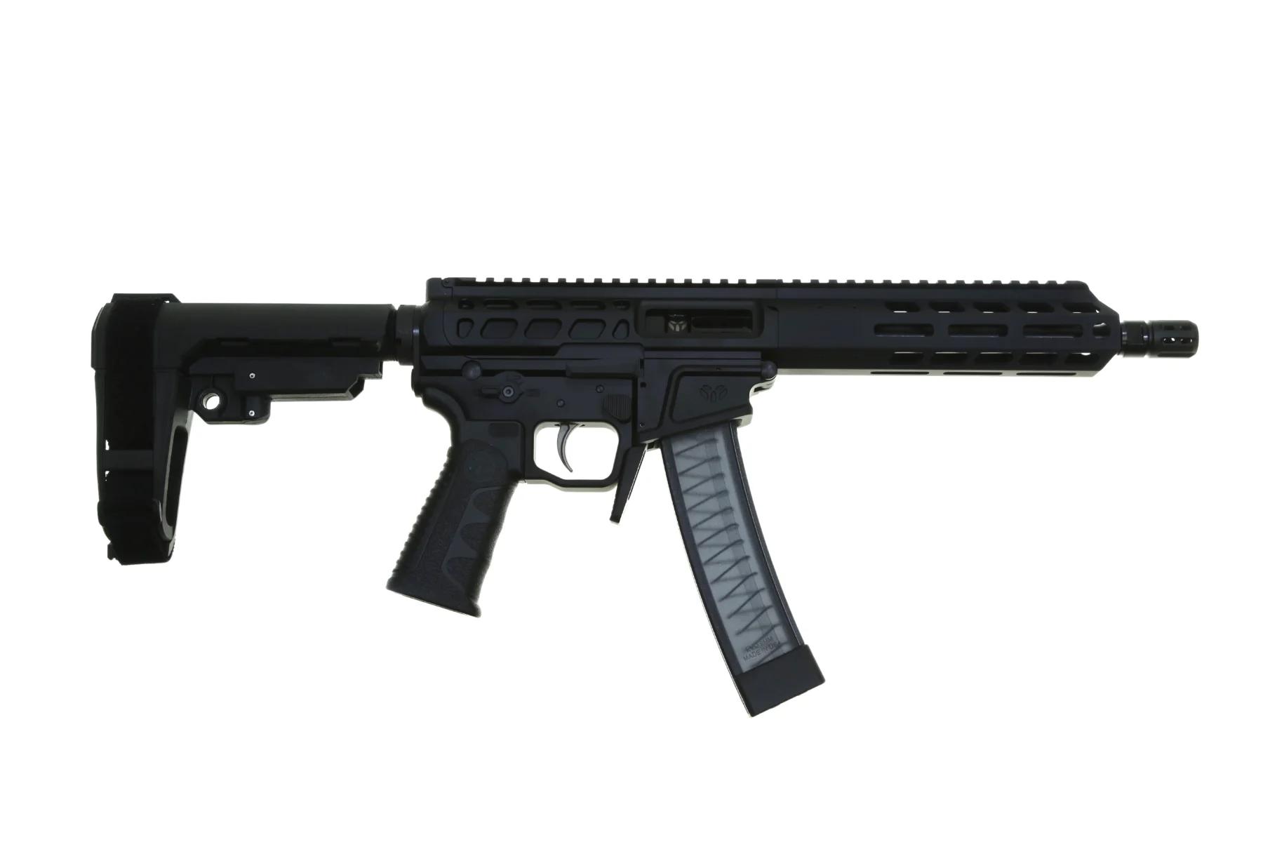 Wraithworks WARSCORP9 Side-charging AR Pistol - Black | 9mm | 8.5" Barrel | 7" M-LOK Rail | SBA3 Brace | Accepts Scorpion Mags
