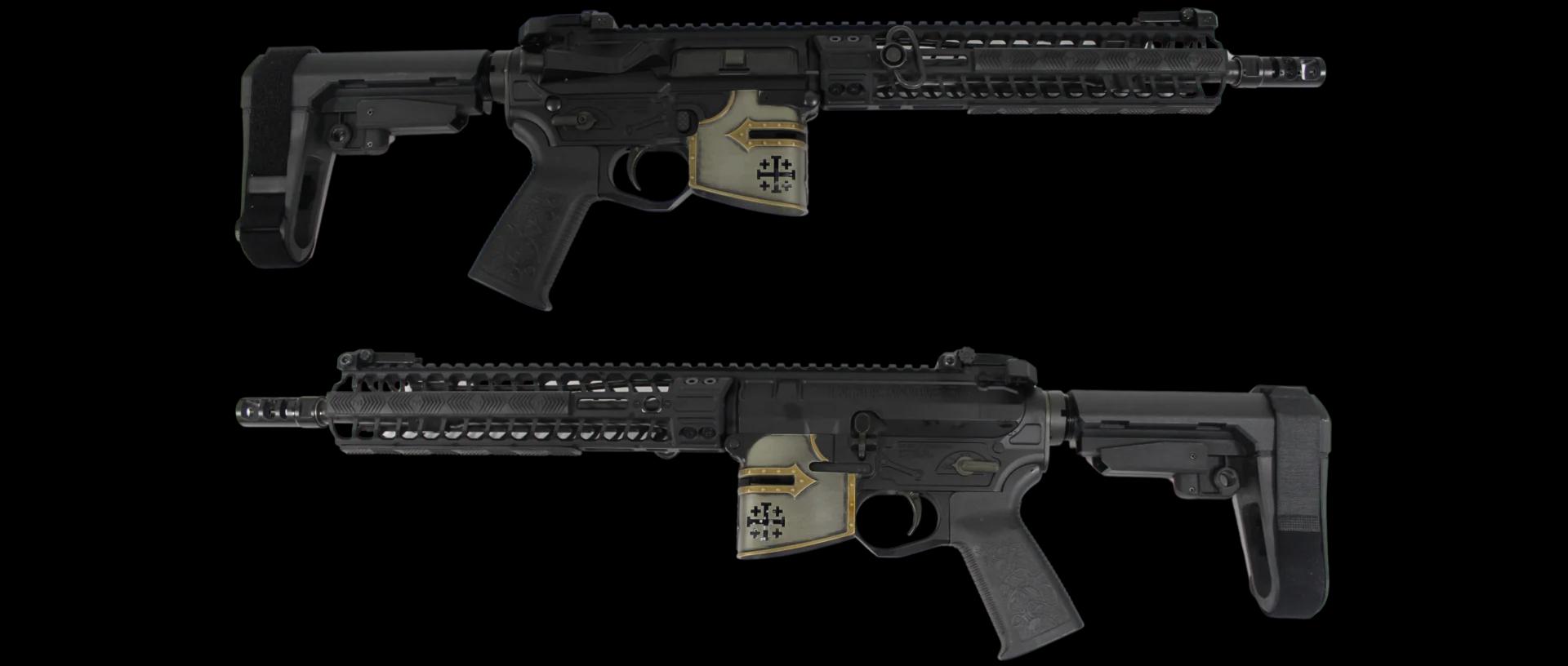 SPIKES TACT RARE BREED CRUSADER 11.5" 5.56 PISTL 10" M-LOK W SB3 BRACE & R2