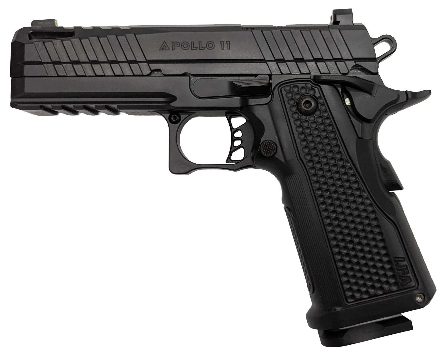 LFA Apollo 11 Compact Pistol - 9mm | Black |Aluminum Grip | 4.1" | 1x17rd Mag