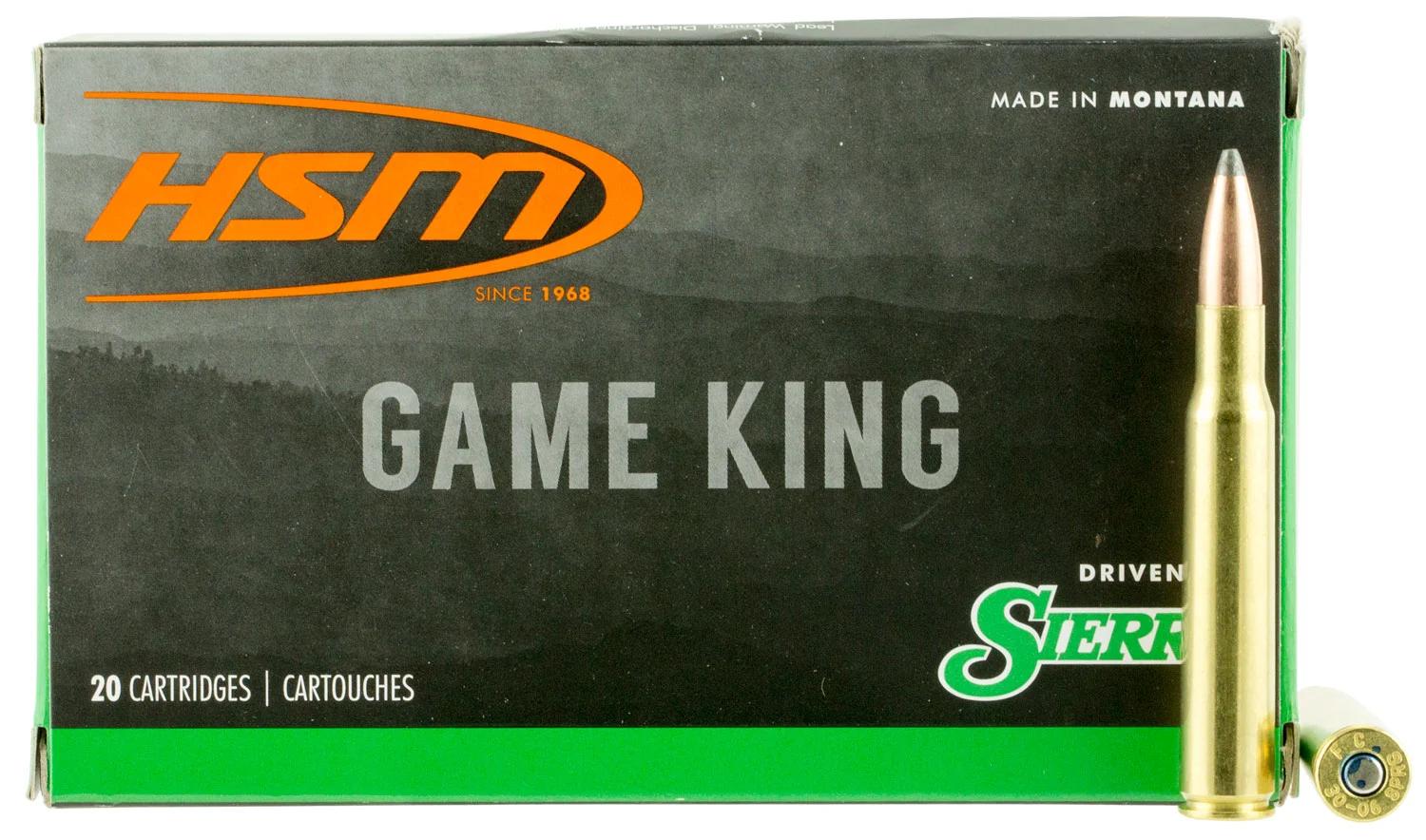 HSM 30843N Game King  308 Win 180 gr Sierra GameKing Spitzer Boat Tail 20 Per Box/ 25 Case