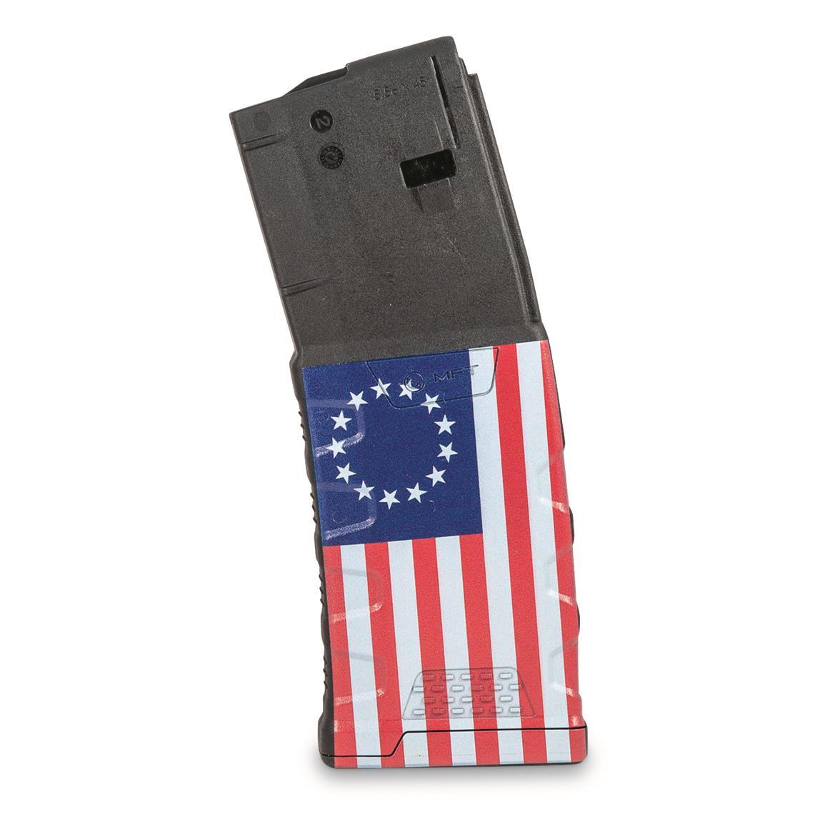 MFT EXD Graphic AR-15 Magazine 5.56 NATO/.223 Rem. 30 Rounds Betsy Ross Flag