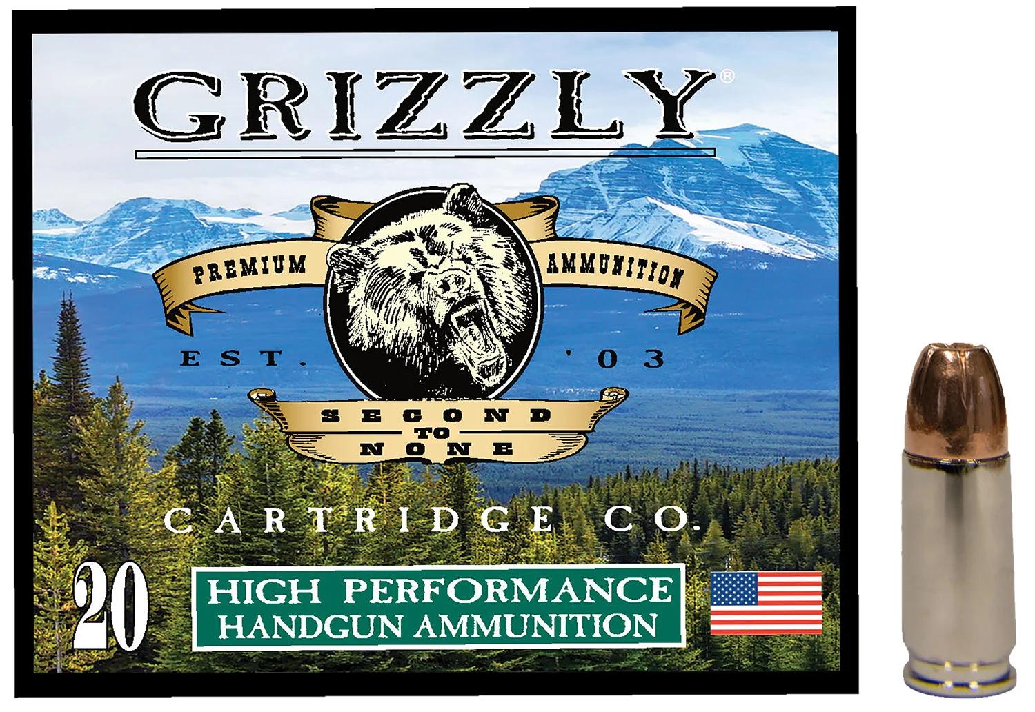 Grizzly Ammo GC9MM2   9mm 124gr Jacketed Hollow Point 20 Per Box/10 Case