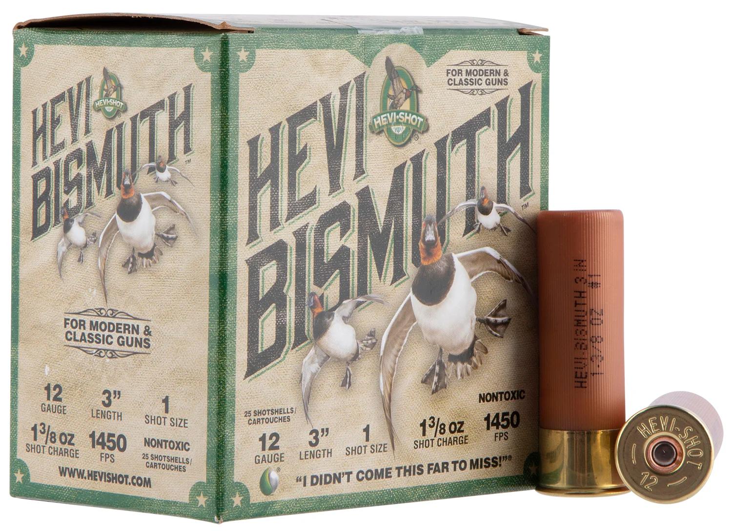 HEVI-Shot HS14001 HEVI-Bismuth  12Gauge 3" 1 3/8oz Bismuth 1Shot 25 Per Box/10 Case