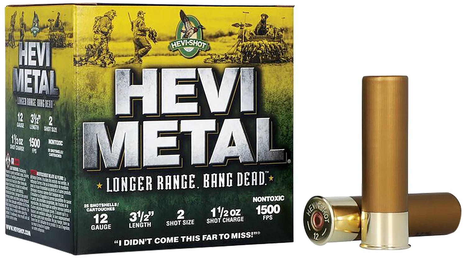 HEVI-Metal HS38502 HEVI-Metal Longer Range 12Gauge 3.50" 1 1/2oz 2Shot 25 Per Box/10 Case