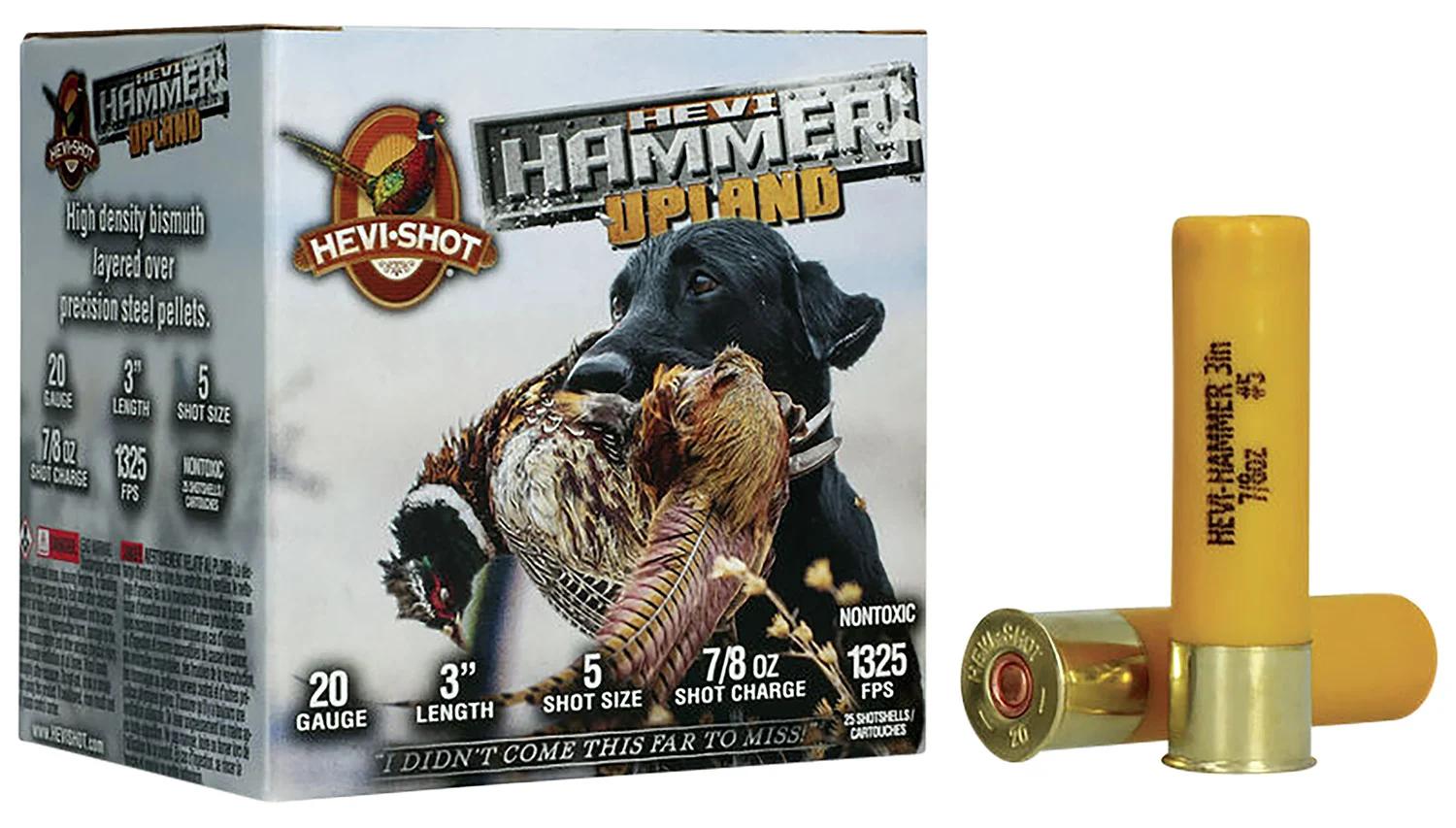 HEVI-Shot HS29225 HEVI-Hammer Upland 20Gauge 3" 7/8oz Steel/Bismuth 5Shot 25 Per Box/10 Case