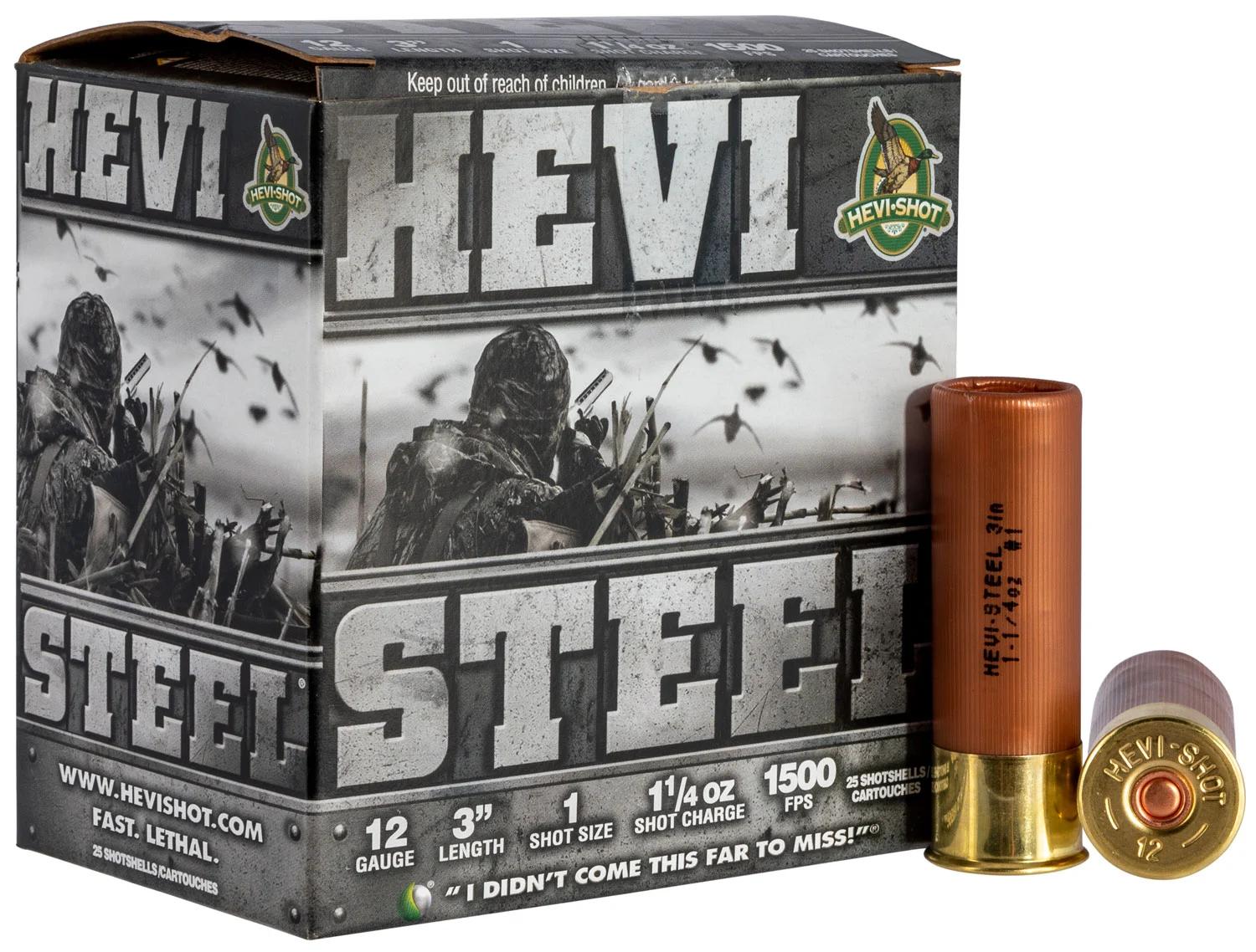 HEVI-Shot HS60001 HEVI-Steel  12Gauge 3" 1 1/4oz 1Shot 25 Per Box/10 Case