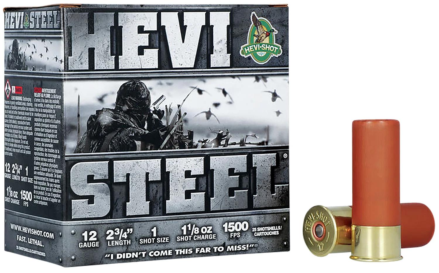 HEVI-Shot HS61221 HEVI-Steel  12Gauge 2.75" 1 1/8oz 1Shot 25 Per Box/10 Case