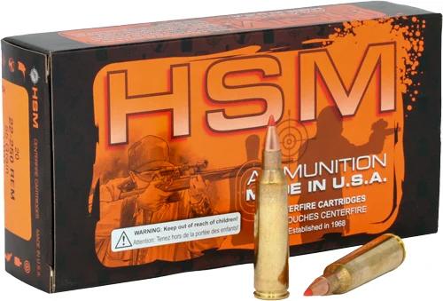 HSM 22-250 REM 55GR V-MAX - 20RD 25BX/CS