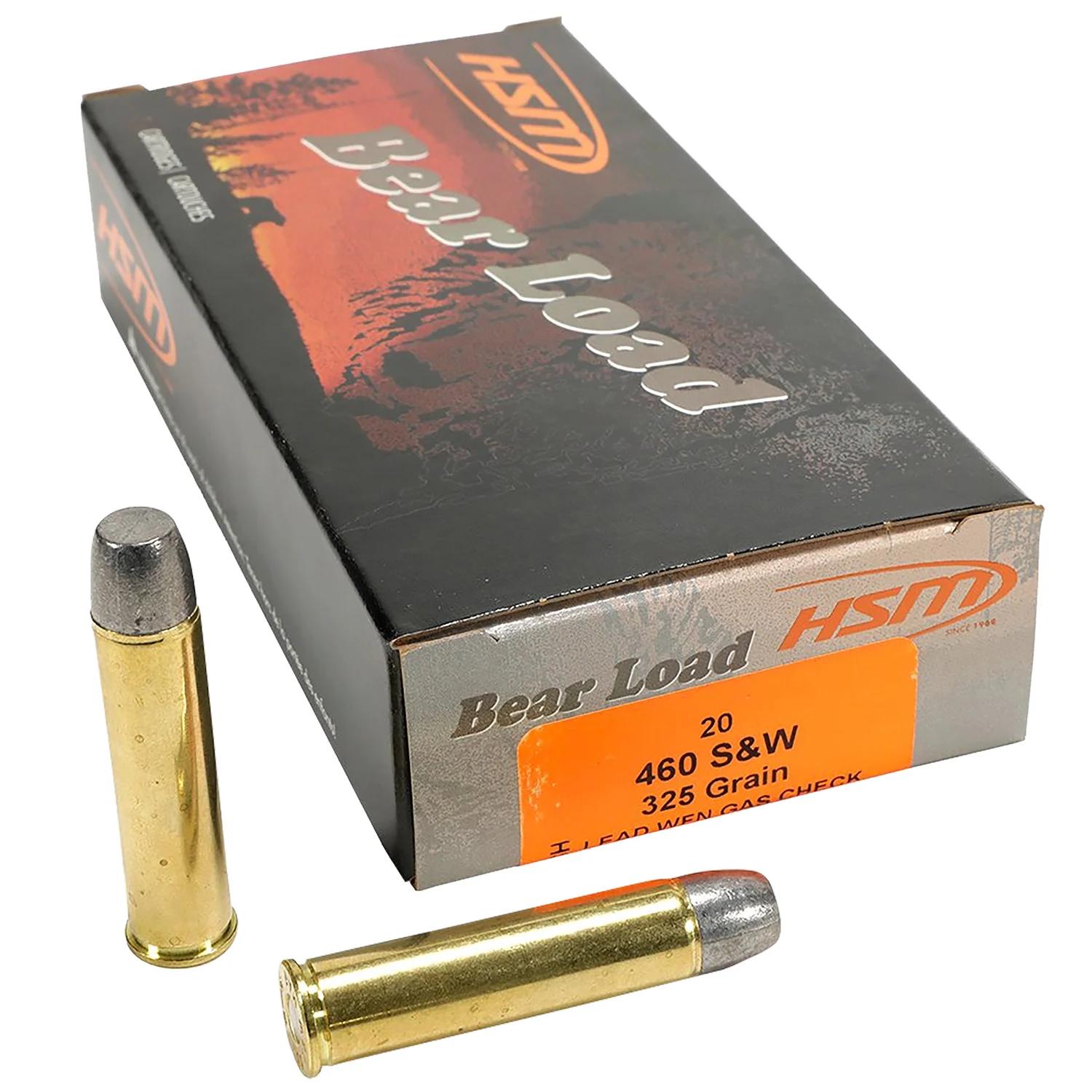 HSM 460SW4N Bear Load  460 S&W Mag 325 gr Wide Flat Nose 20 Per Box/ 25 Case