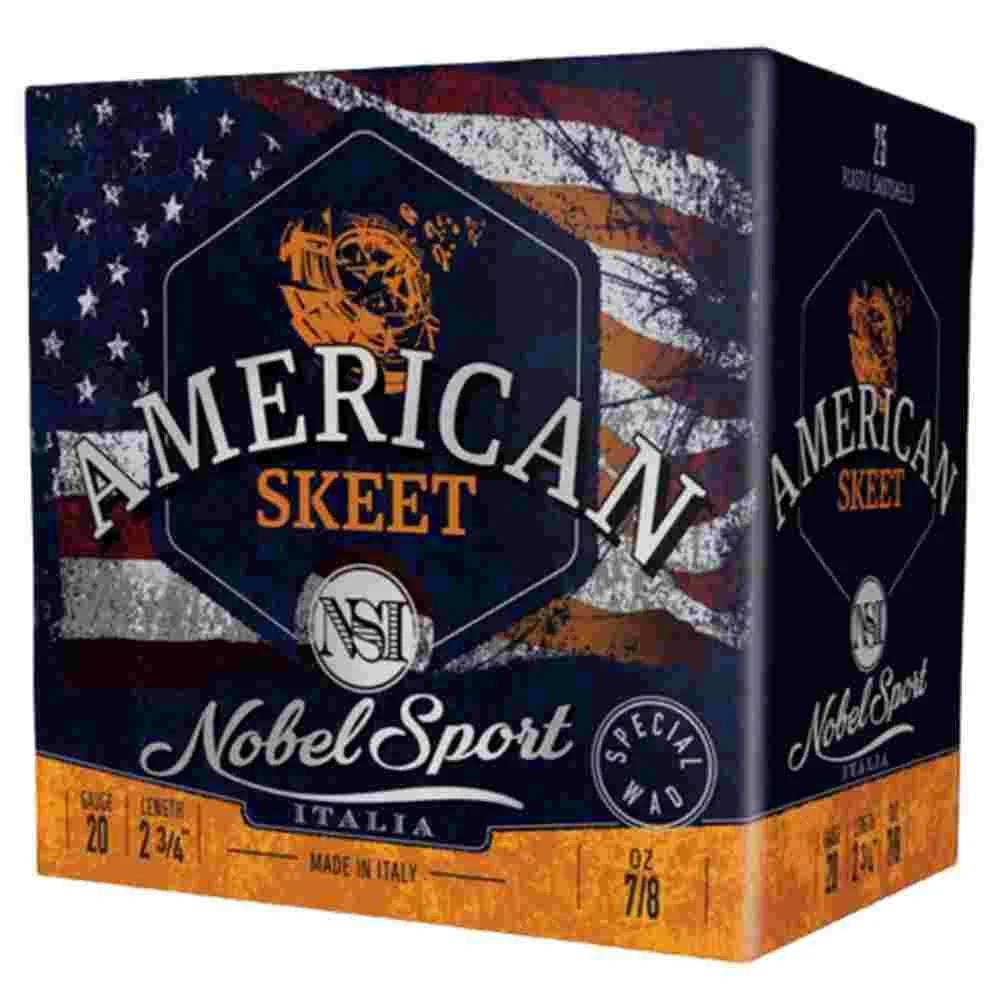 Nobel Sport Target American Trap Shotshells 20ga 2-3/4" 7/8oz 1200fps #9 25/ct