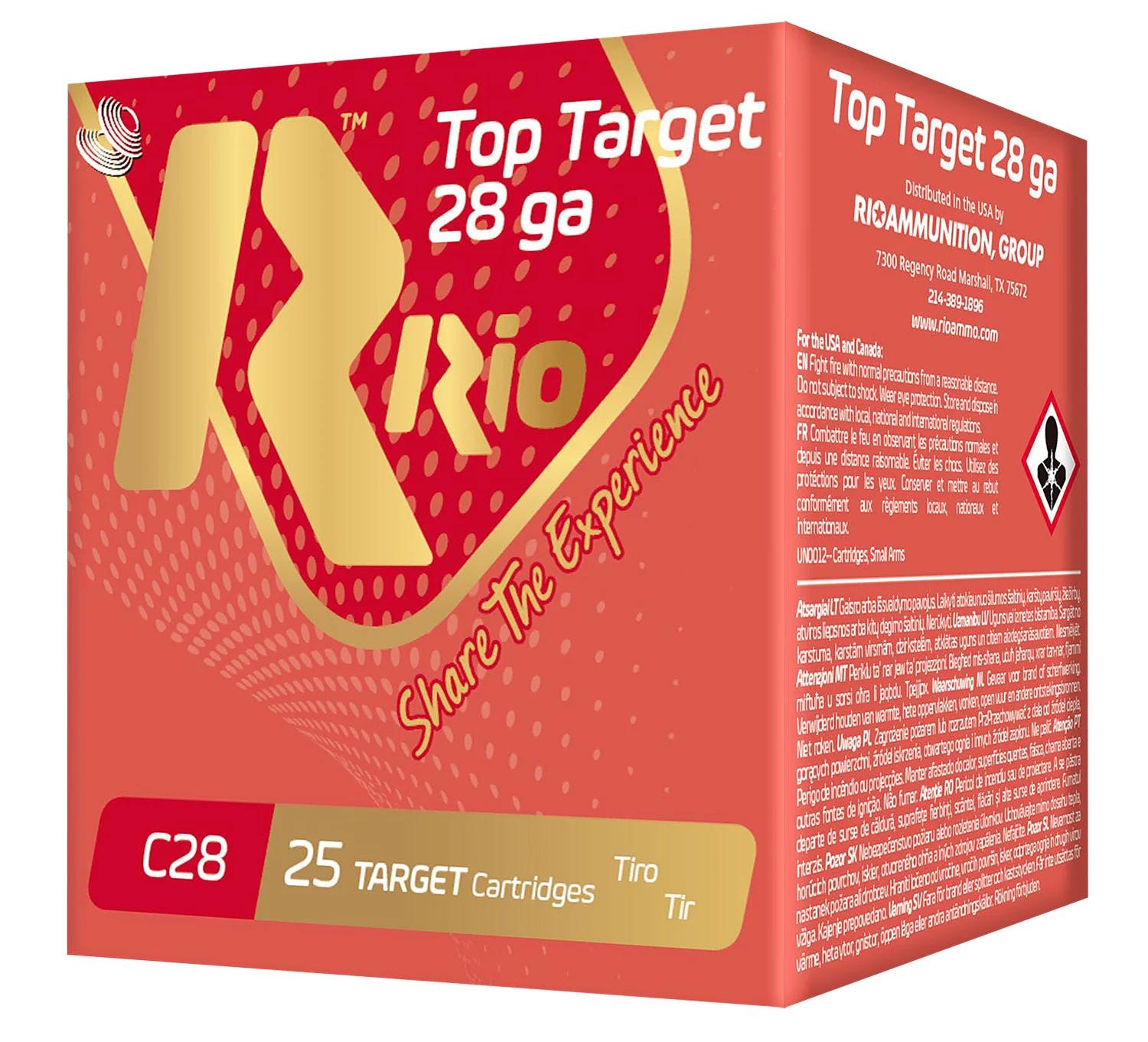 Rio Ammunition RC289 Top Target  28 Gauge 2.75" 3/4 oz 9 Shot 25 Per Box/ 10 Case