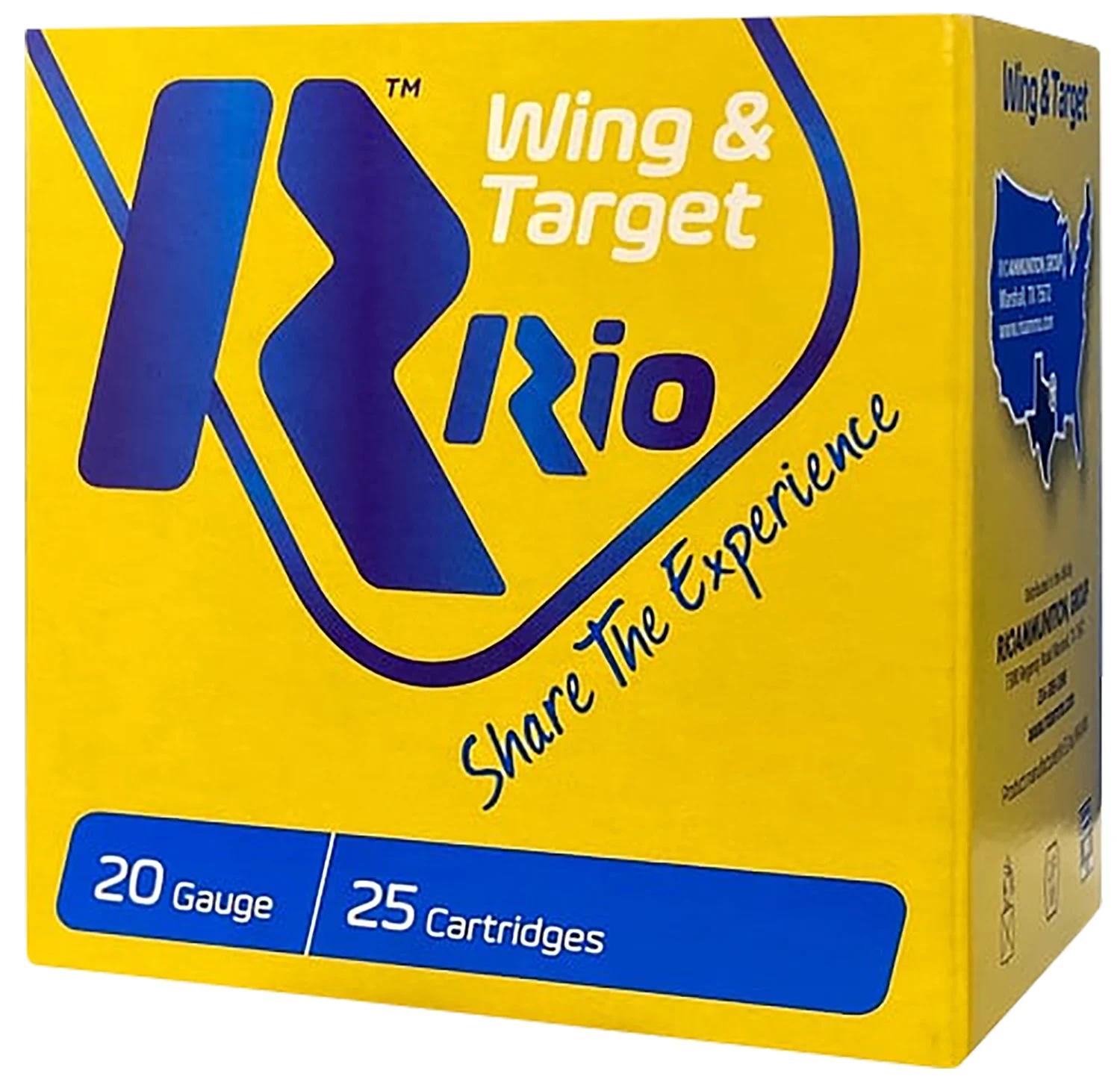 Rio Ammunition WT208 Wing & Target  20Gauge 2.75" 7/8oz 8Shot 25 Per Box/10 Case