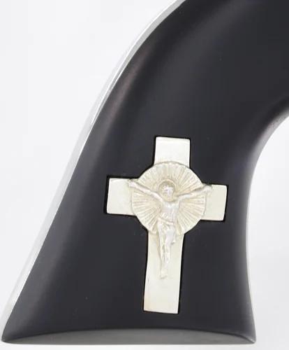 CIMARRON HOLY SMOKER 357MAG FS - 4.75" WHITE/SILVER CROSS BLACK