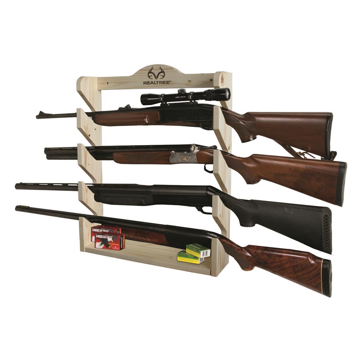 Rush Creek Creations Realtree 4 Gun Wall Storage Rack