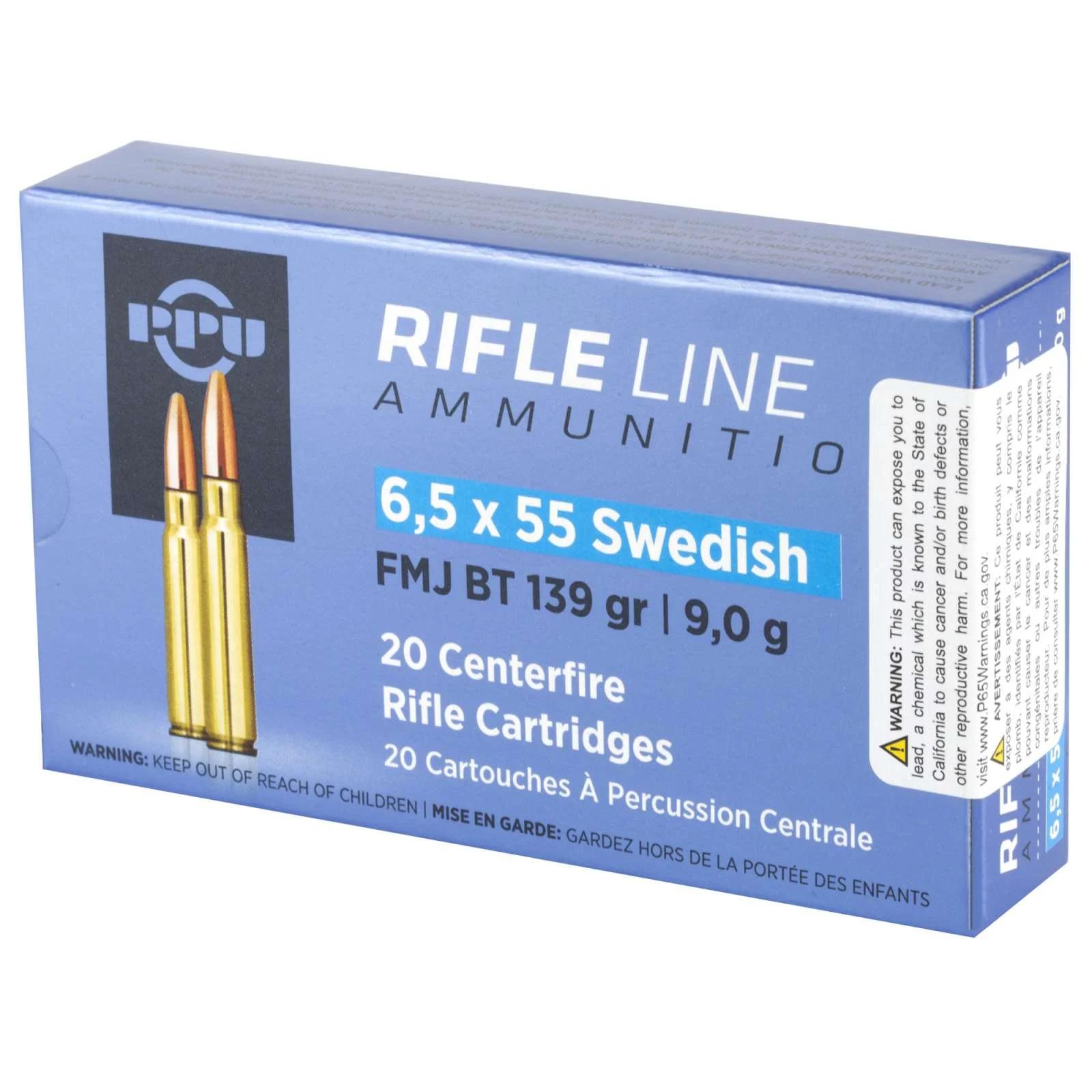 PPU 6.5X55 SWEDISH FMJ 139GR 20RD BOX 10 BOXES PER CASE