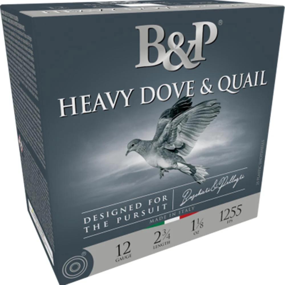 B&P Dove & Quail Shotshells- 12 ga 2-3/4 In 1-1/8 oz #7.5 1255 fps 25/ct