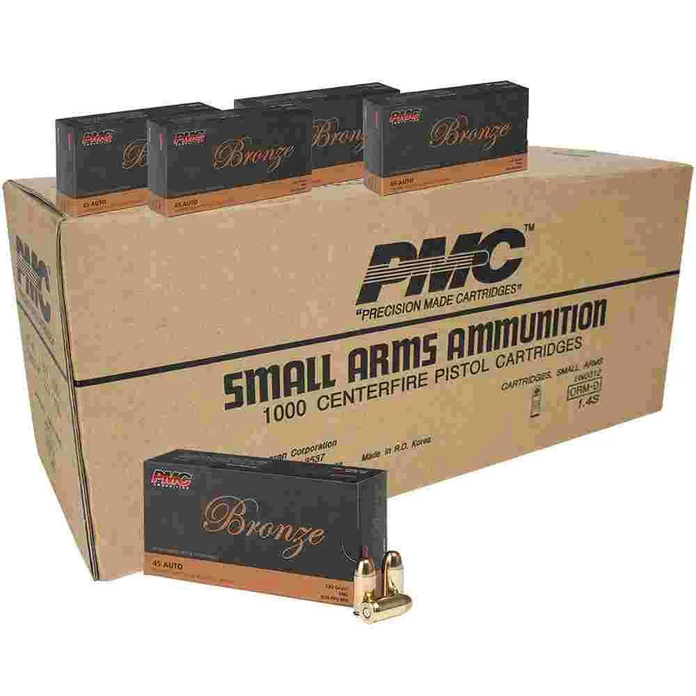 PMC Bronze .45 ACP Handgun Ammunition 230 gr FMJ 830 fps 1000/ct