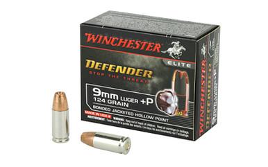 WINCHESTER DEFENDER 9MM+P 124GR JHP 20/200