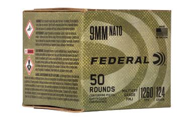 FEDERAL MIL-GRADE 9MM 124GR FMJ 50/500