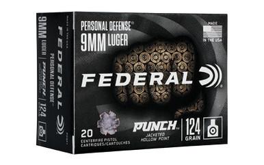 FEDERAL PUNCH 9MM 124GR PUNCH JHP 20/200